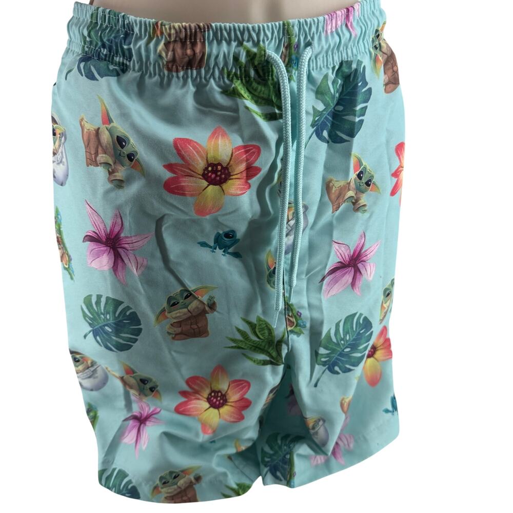 Star Wars Shorts Blue The Mandalorian Swim Trunks Baby Yoda Mens Large
